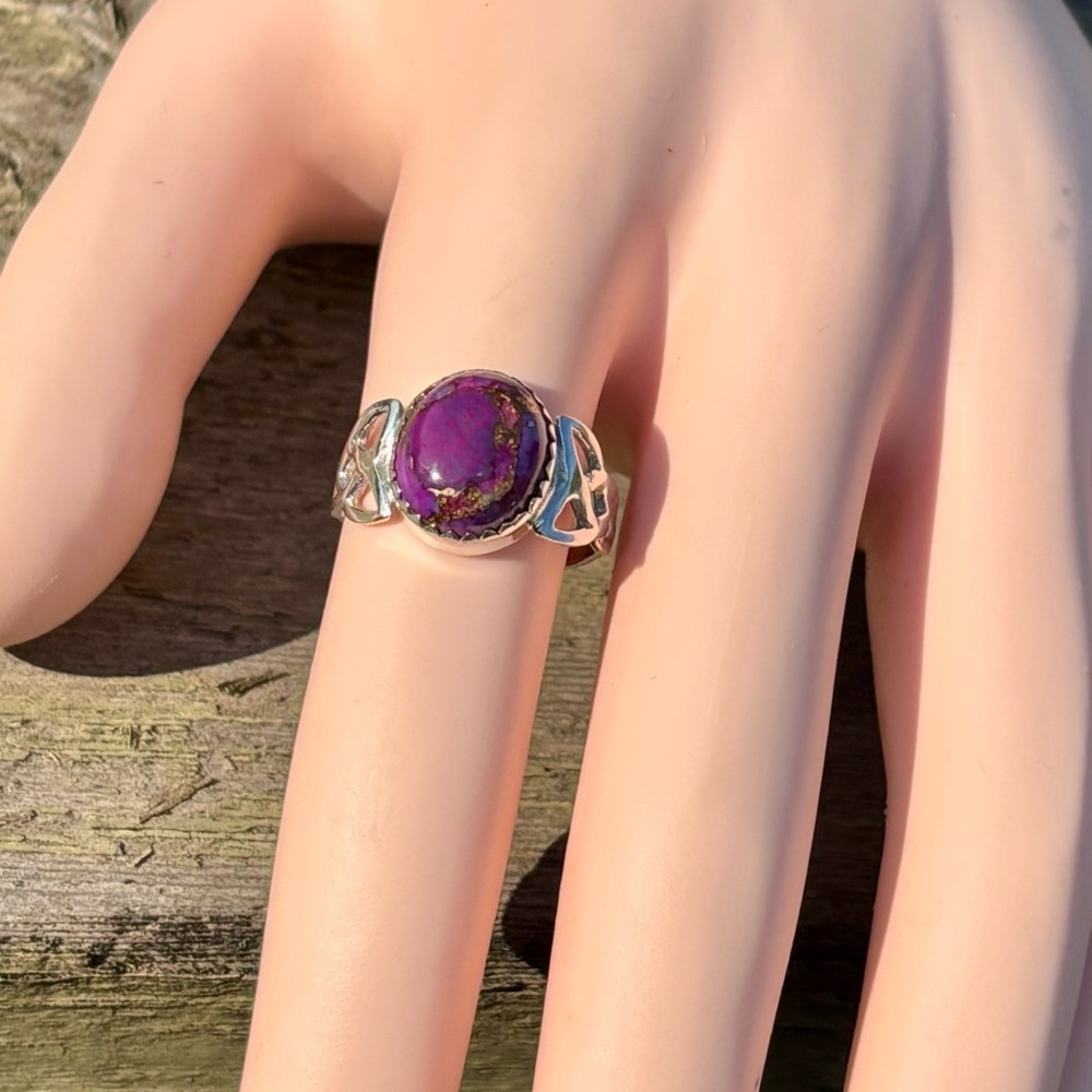 Purple Copper Turquoise Ring - Picture 5 of 13